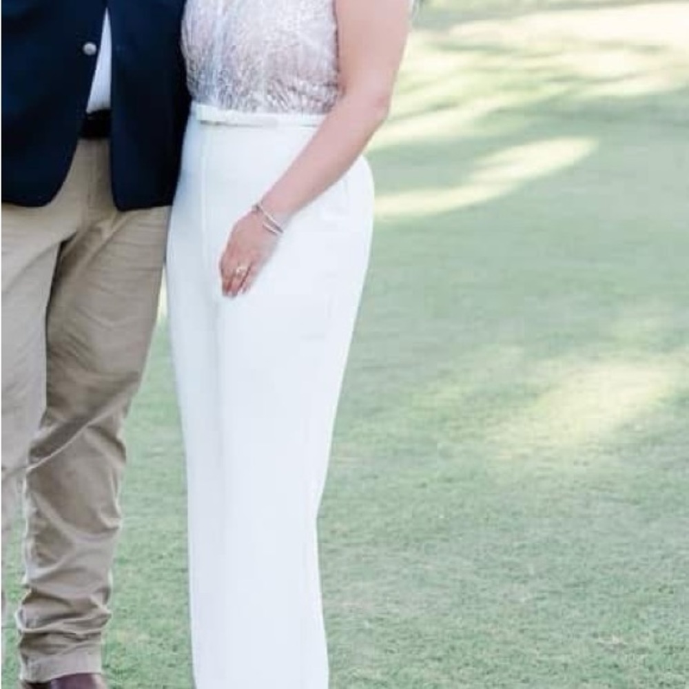 Elegant White High-Waisted Pants